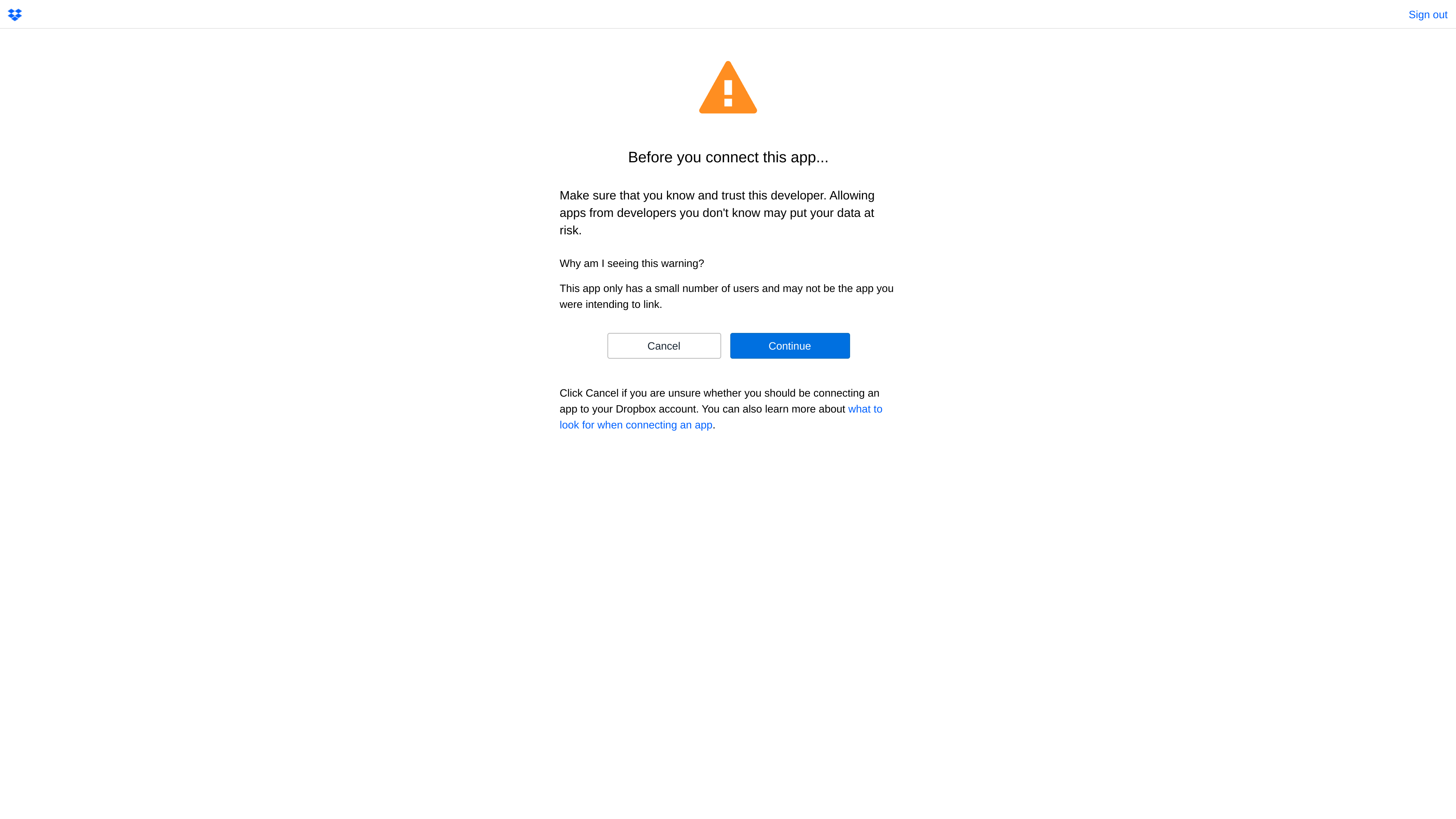 Dropbox Confirmation