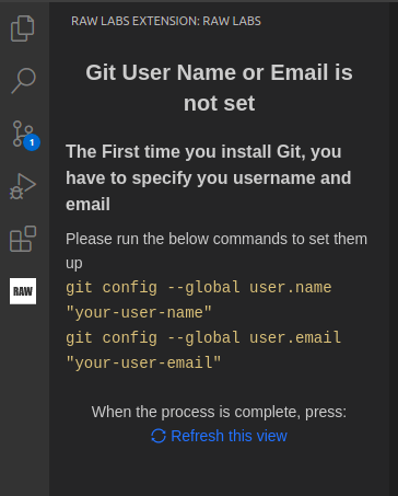 Email or Username are not defined in Git