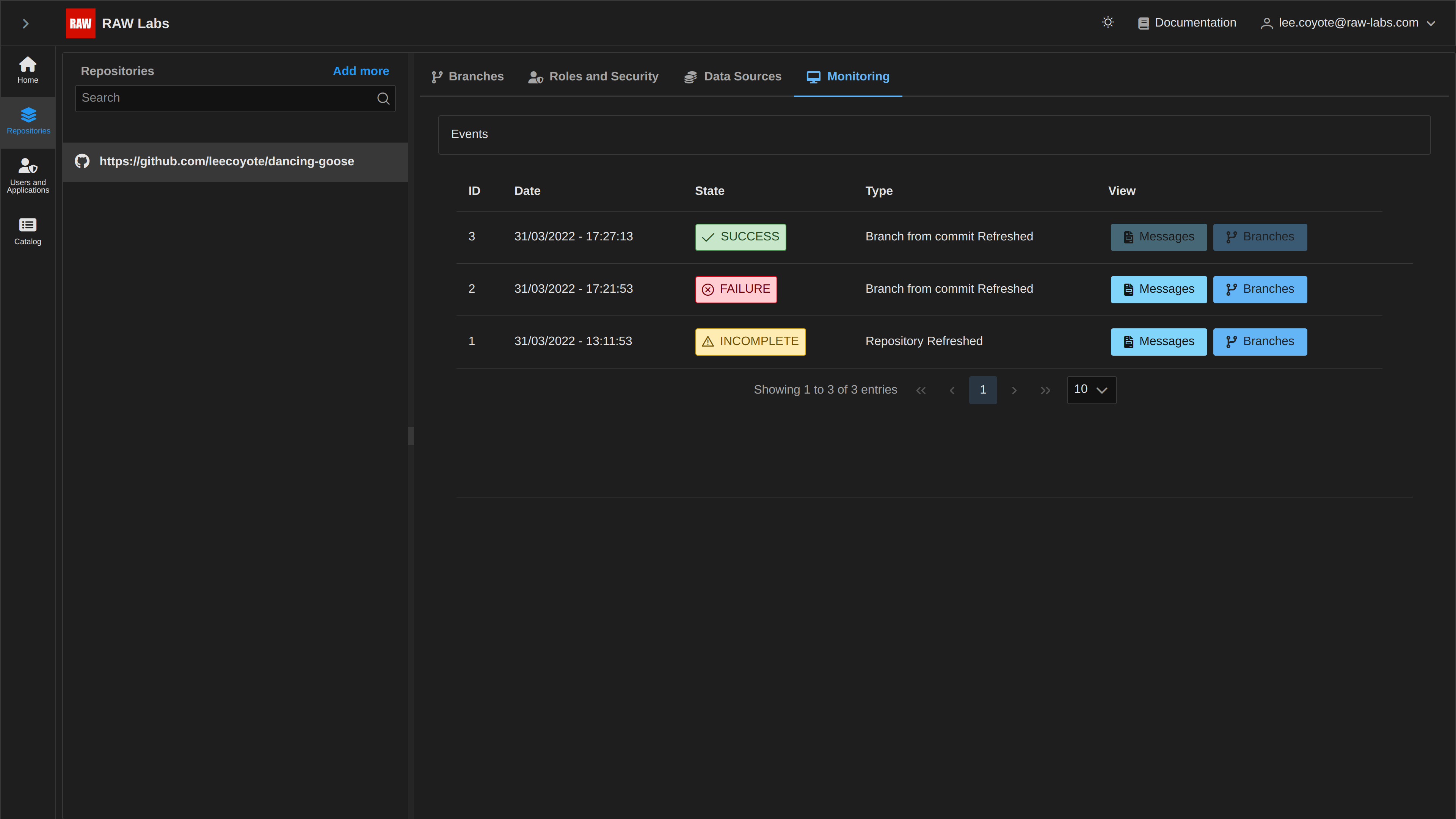 RAW Labs app