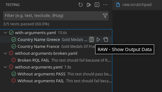 Running tests from inside the file