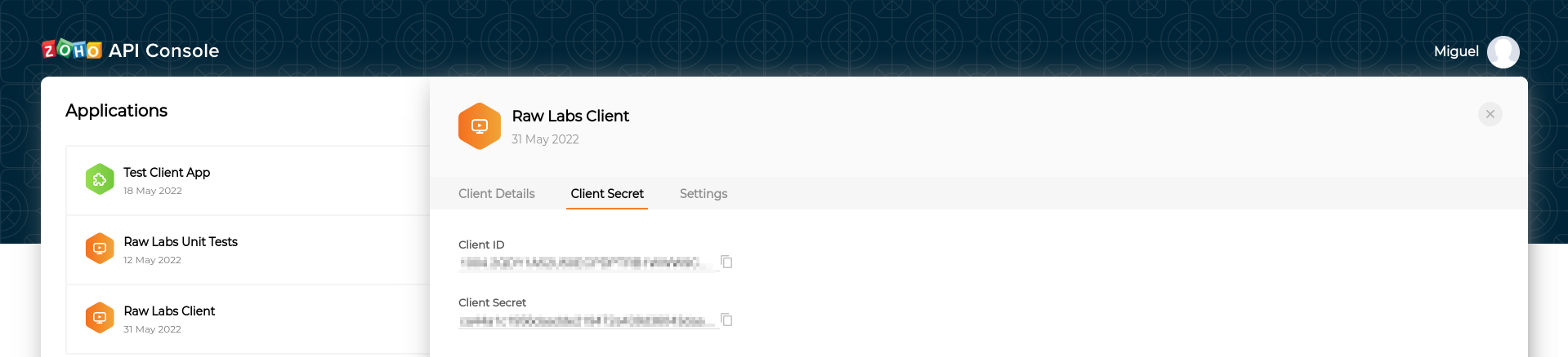 Create zoho client